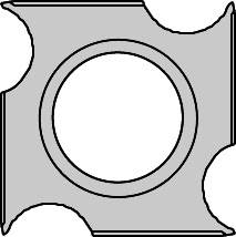 Plaquette   Carbure   18x18x2.5  Z 4   1 trou fraisé Crochet