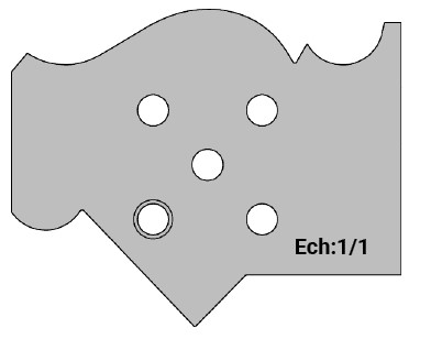 Jeu de 2 lames Rotoprofil   HSS   Corniche à plat Ht.68 
