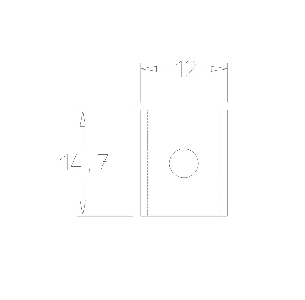Plaquette   Carbure   15x12x1.5  Z 2   1 trou 