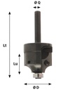 Mèche à profiler   à plaquettes HW   Multiprofils   Avt. 10  Ø 25  LC. 12  LU. 12  LT. 24  Q 12  Z 2  Rot. Droite 