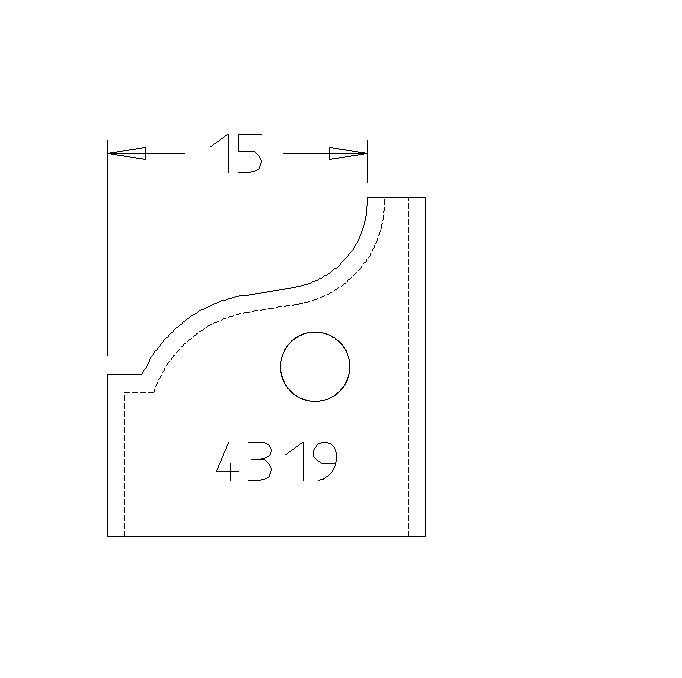 PLAQUETTE MOUL.LOUIS PHILIPPE15MM DSSOUS 