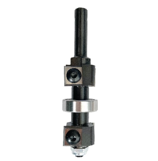 Mèche à affleurer   à plaquettes HW  Ø 22  LC. 46  LU. 30 - 45  LT. 90  Q 8  Z 2  Rlmt. central   Neutre  Rot. Droite 