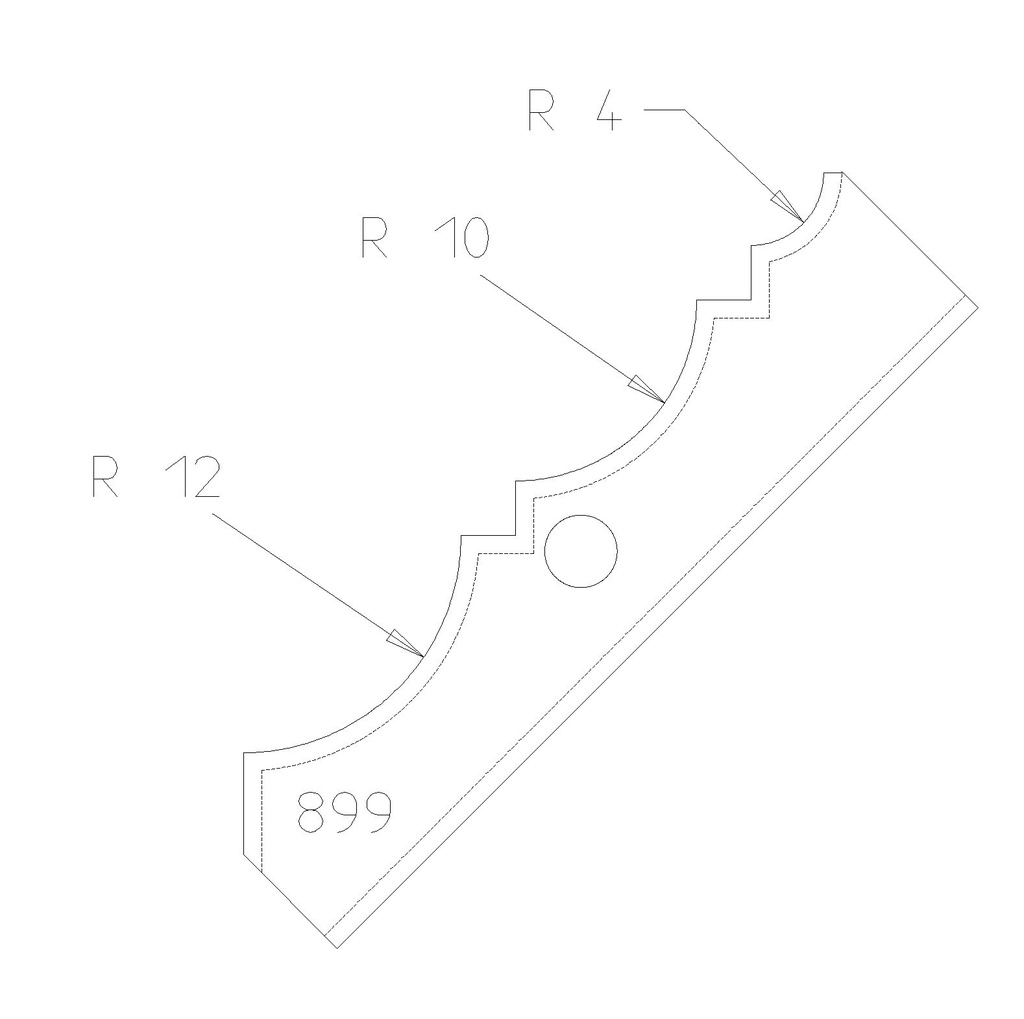 PLAQ CARB.1/4 ROND 4,10,12 TRAVAIL DESSOUS