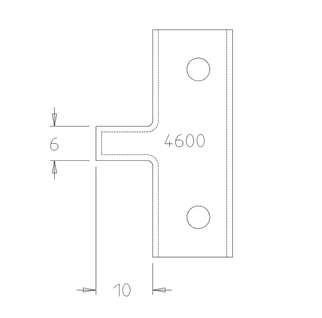 PLAQUETTE RAINURE DE 6MM PROFONDEUR 10MM 