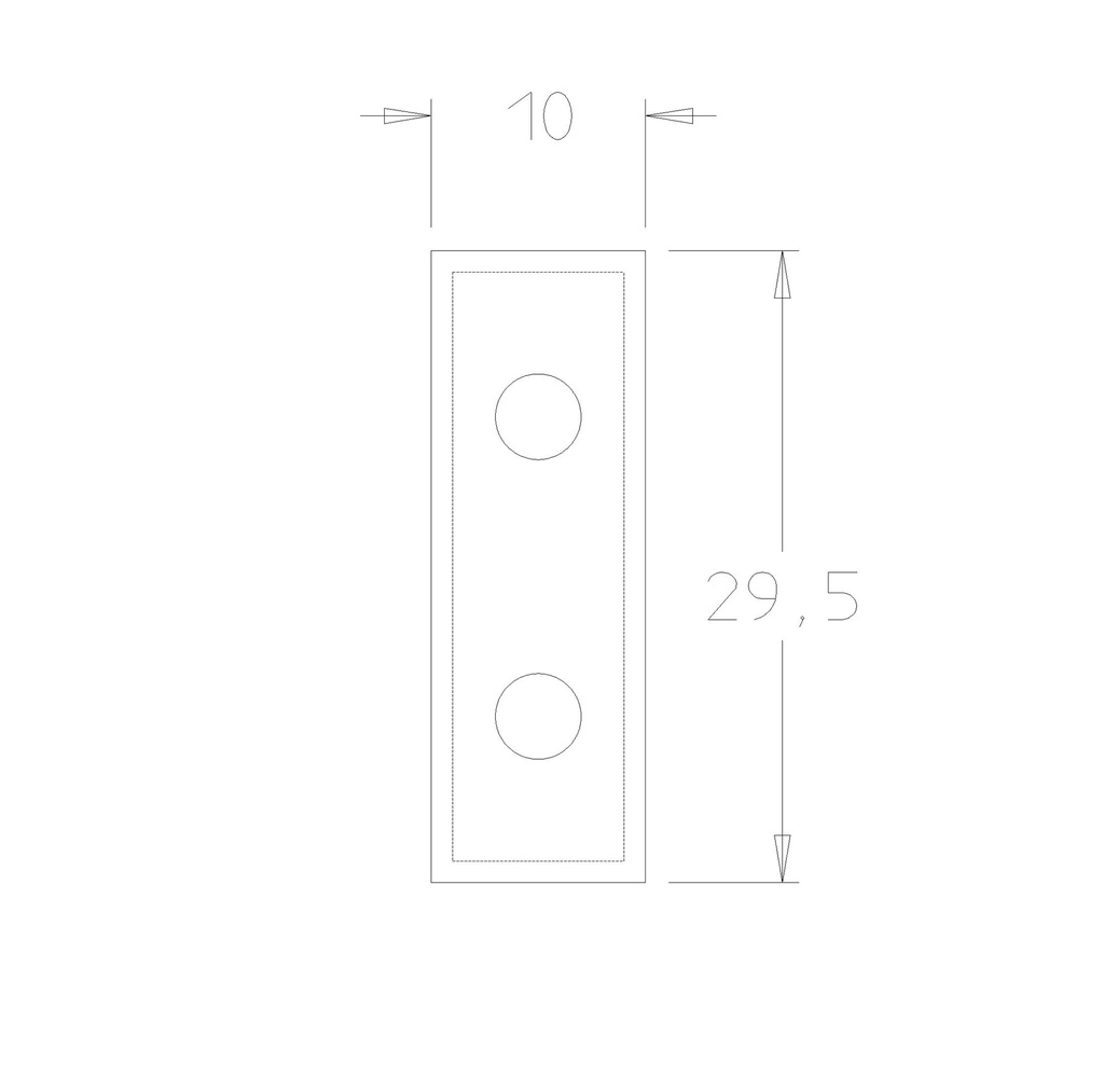 Plaquette   Carbure   29.5x10x1.5  Z 4   2 trous 