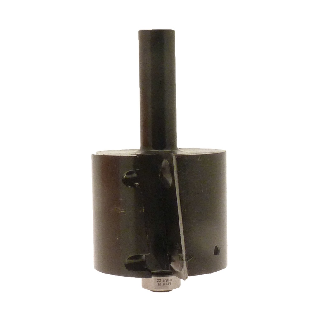 Mèche à feuillurer   à plaquettes HW  Ø 46  LC. 39.5  LU. 39.5  LT. 90  Q 12  Z 2  Rlmt. à l'extrémité   Biaise négative  Rot. Droite (PACK 5 roulements)