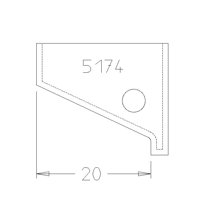 PLAQUETTE CHANFREIN 20MM DESSUS 