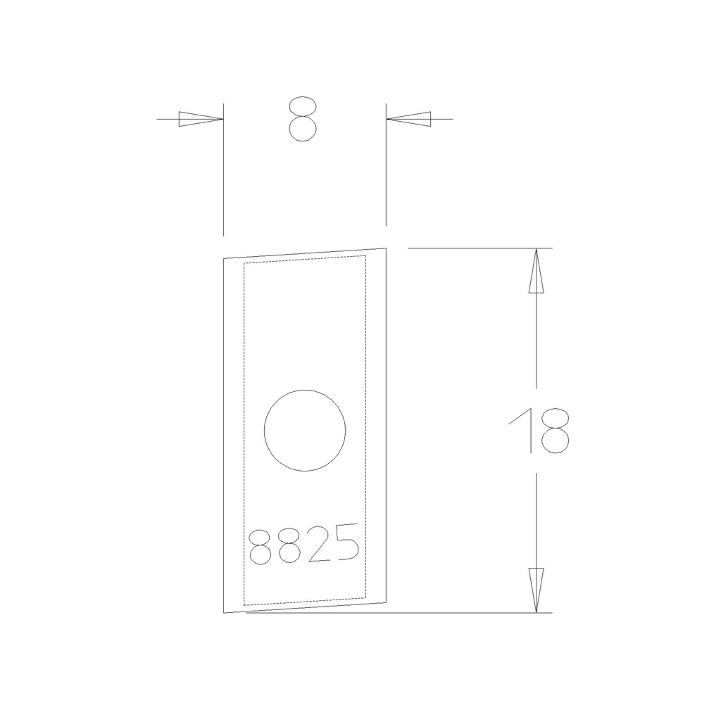 PLAQ.AFFUTEES 4 COTES 18x08x1.5