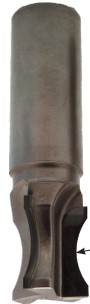 Mèche à profiler Diamant Bord de table Rayon R12 Ø22-16 LC.15.8 LU.15.8 LT.75 Q20 Z3 Neutre Rot.Droite 