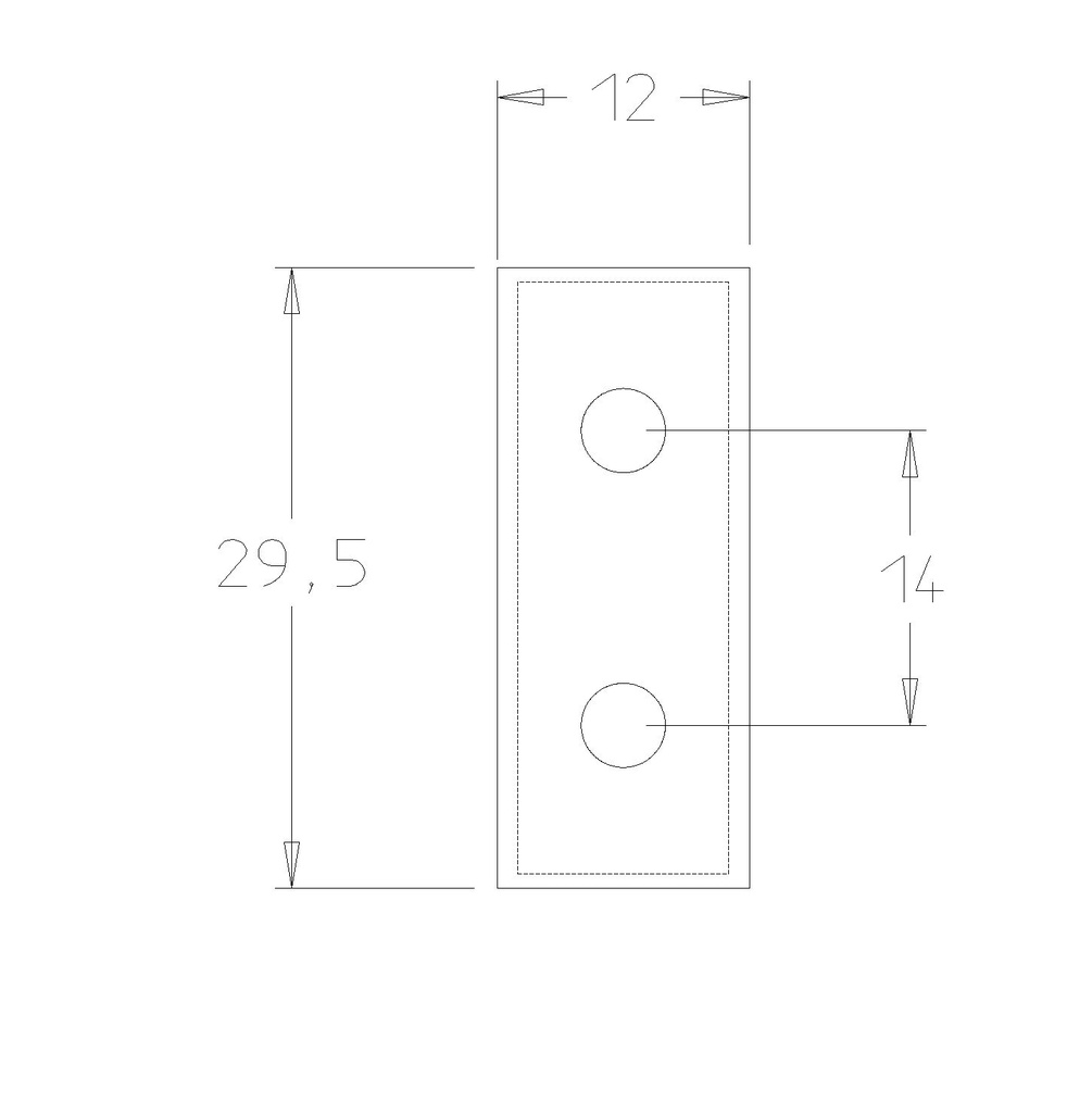 Plaquette Carbure Nuance Très Dure 29.5x12x1.5 Z4 2 trous 