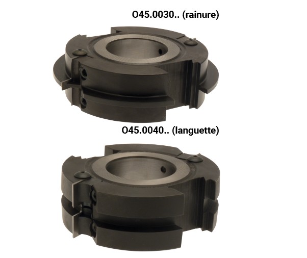 P.O. à profiler à plaquettes HW + 2 logements pour secteurs Languette Parquet Ø120 Ep.7 d50 Z2 Rot.Gauche / Droite