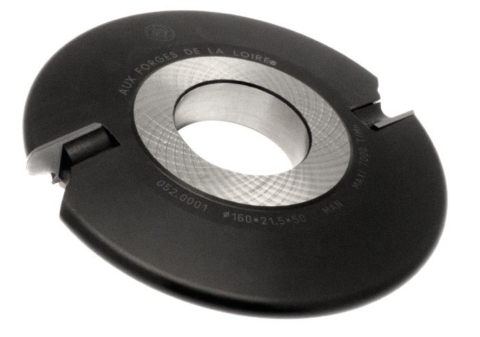 P.O. à profiler   à plaquettes HW   Prise de doigt  Ø 160  LU. 22  d 50  Z 2 Rot. Droite  Tr. Dessous