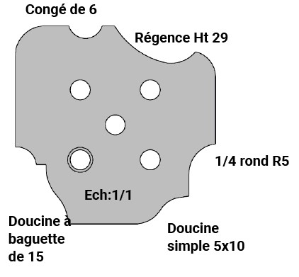 Jeu de 2 lames Rotoprofil   HSS   Multi-moulures Avancement 10 et 15 