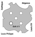 Jeu de 2 lames Rotoprofil   HSS   4 profils - Gothique + Régence + Louis XV + Louis Philippe 