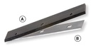 Fer extra-mince BARKE HLS 13%Cr (NORDFIL 666) Long.150 Larg.18.6 Ep.1.0 1 trou - 2 oblongs 30 – 45 – 30