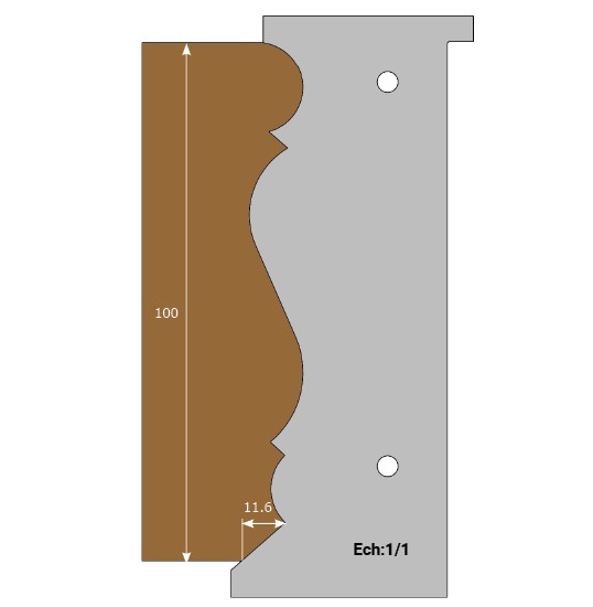 Jeu de 2 déflecteurs UGH   Corniche à plat Ht.100 