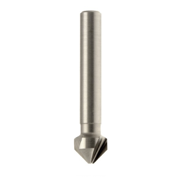 Fraise conique "Trident" DIN335-C HSS Co 90° Ø2.5 Ø2=10.4 LT.50 Q6.3 Cylindrique Z3 Rot.Droite 