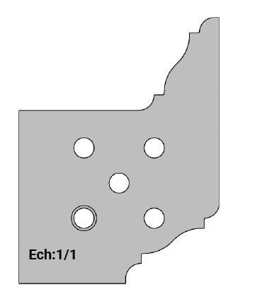 Jeu de 2 déflecteurs Rotoprofil   Moulure et Contre-profil Doucine à baguette Avt. 15 et 18   pour P.O. O40.01 