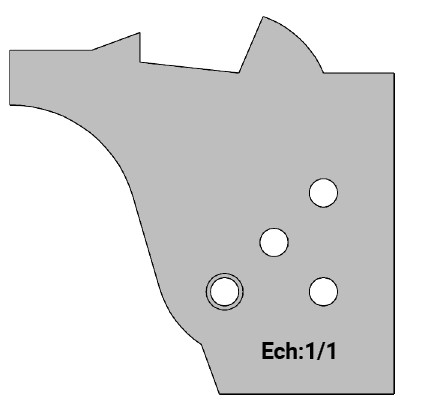 Jeu de 2 déflecteurs Rotoprofil   ISOL RENOV - Jet d'eau doucine (Queue d'aronde)   pour P.O. O40.01 