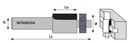 Mèche à affleurer SolidSurface HW Brasé Ø19 LC.25 LU.25 LT.82 Q12 Z2 Rlmt.à l'extrémité Rot.Droite 