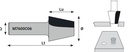 Mèche à profiler SolidSurface HW Brasé Trou conique 15° Ø23 LC.25 LU.25 LT.63 Q12 Z2 Rot.Droite 
