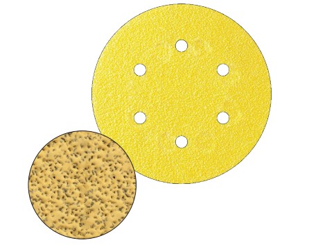 Disque Corindon Papier latex dos feutrine Ø150 GR.240 Trous 8xØ10 sur Ø120 + Ø17 central