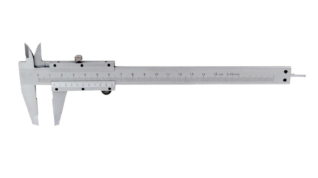 Pied à coulisse à becs croisés acier Inox à vernier 150mm Rés.0.1mm 