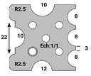 Jeu de 2 lames Rotoprofil   HSS   Astragale + 1/2 rond R4-5-6 + Congé R2.5 