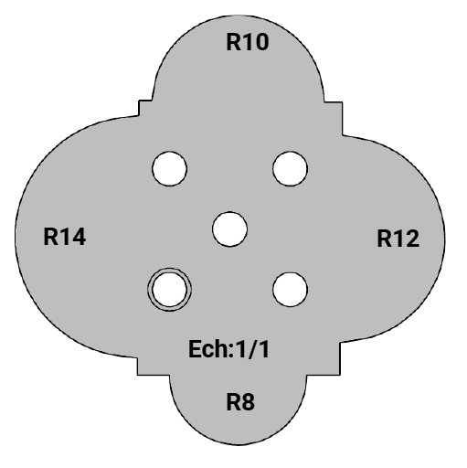 Jeu de 2 déflecteurs Rotoprofil   Gorge R8-10-12-14   pour P.O. O40.02MAN 