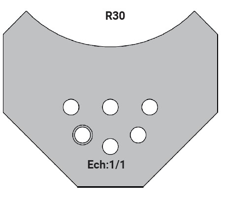 Jeu de 2 déflecteurs Rotoprofil   1/4 de rond R30   pour P.O. O40.02MAN 