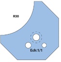 Jeu de 2 lames Rotoprofil   HSS   1/4 de rond R30   pour P.O. O40.01 