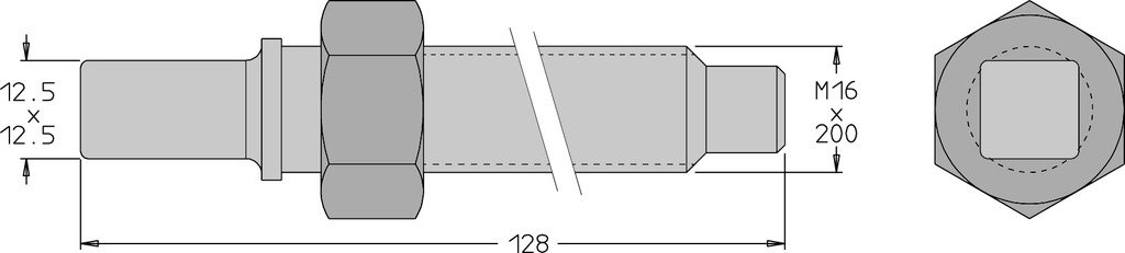 Vis d'arbre de toupie   M16x2  Arbre Ø 50 