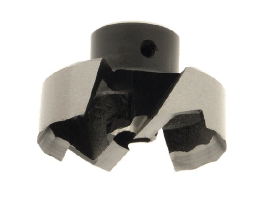 Fraisoir amovible HSS Fond plat d12 Ø45 LU.25 LT.38 Z2 Rot.Droite pour mèche à hélice unique