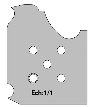 Jeu de 2 lames Rotoprofil   HSS   Bec de Corbin - Façade de tiroir 