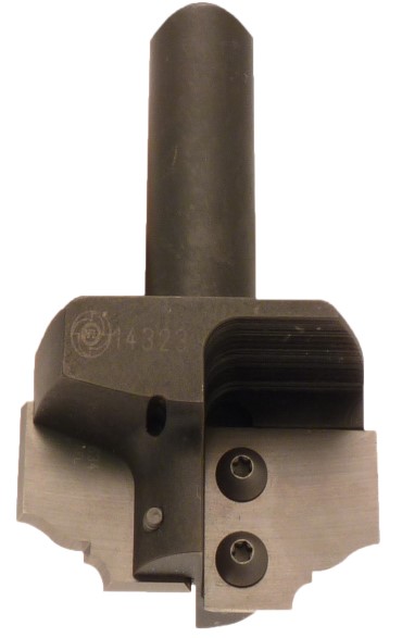 Mèche à profiler   à plaquettes HW   MULTIPROFIL   Type 3  Ø 62  LU. Section 25x18  LT. 98.5  Q 20  Z 2   Neutre  Rot. Droite 