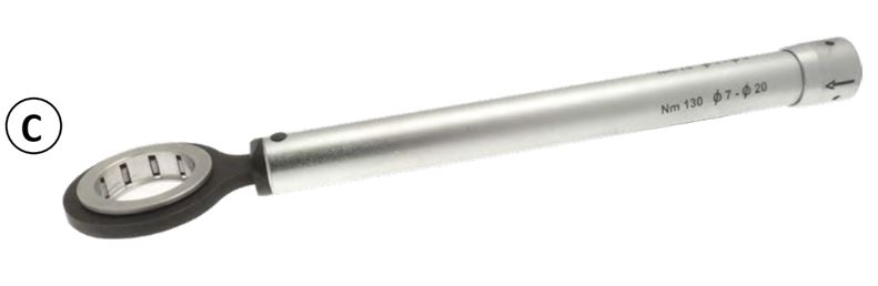 Clé de serrage à rouleaux Ecrou ER16 (Silencieux) Long.400 