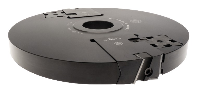 P.O. à tenonner extensible à plaquettes HW Ø280-330 LU.28 d50 Z2+2 Biaise négative Rot.Droite Tr.Dessus COMPLET