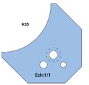 Jeu de 2 lames Rotoprofil   HSS   1/4 de rond R35   pour P.O. O40.01 