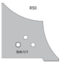 Jeu de 2 lames Rotoprofil   HSS   1/4 de rond R50 