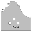 Jeu de 2 lames Rotoprofil   HSS   Bec de Corbin + Congé R5-7 