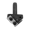 Mèche à profiler   à plaquettes HW   Chanfrein   45°  Ø 54  LC. 21  LU. 21  LT. 75  Q 12  Z 2  Rlmt. à l'extrémité  Rot. Droite 