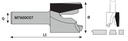 Mèche à profiler SolidSurface HW Brasé Bouchon conique 15° Ø23 LC.20 LU.20 LT.72 Q12 Z3 Rot.Droite 