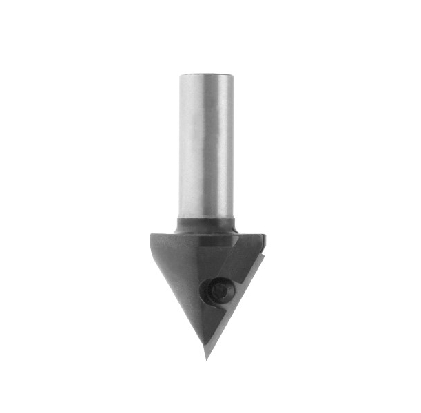 Mèche à graver   à plaquettes HW   Pointe   45°  Ø 21  LC. 25  LU. 25  LT. 61  Q 12  Z 1  Rot. Droite 