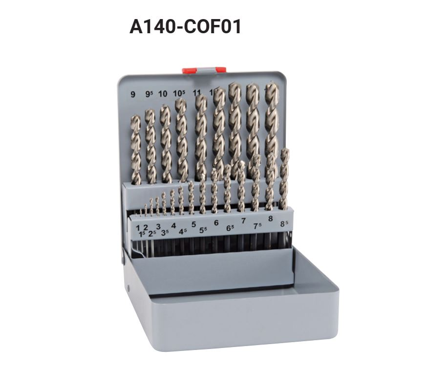 Coffret de 25 forets métaux   HSS Co   Série courte DIN338UFL  Ø 1.0 à 13 (par 0.5) 