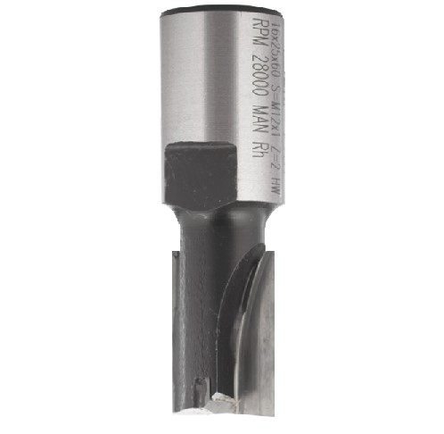 Mèche à défoncer HW Brasé Finition Ø22 LC.25 LU.25 LT.60 QM12x1.0 (ELU) Z2+1 Coupe neutre Rot.Droite