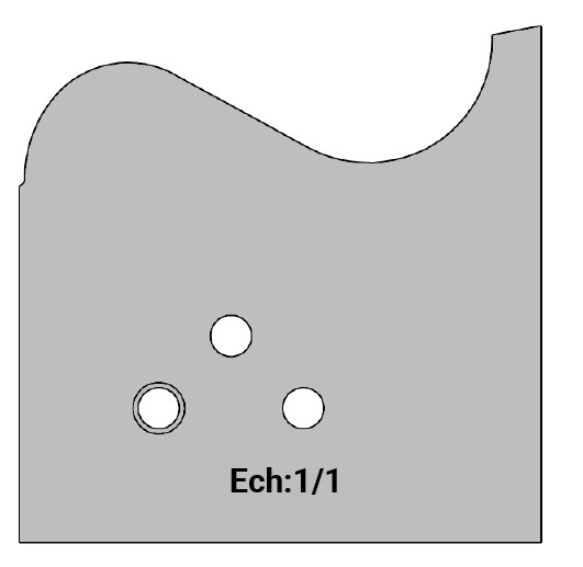 Jeu de 2 déflecteurs Rotoprofil   Main courante - Parement sur table   pour P.O. O40.02MAN 