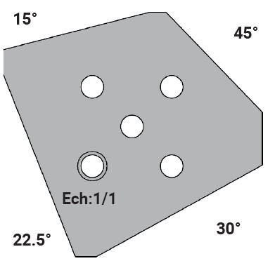Jeu de 2 déflecteurs Rotoprofil   Chanfrein 15°-22.5°-30°-45°   pour P.O. O40.01 