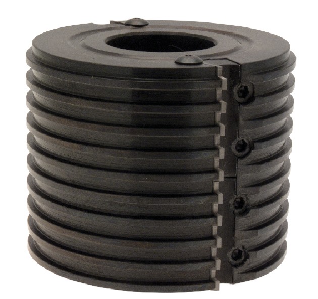 P.O. à profiler   à plaquettes HW   Bouvetage   Trapézoïdal Pas=10mm  Ø 126  LU. 100  d 50  Z 2 Rot. Gauche / Droite