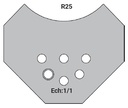 Jeu de 2 lames Rotoprofil   HSS   1/4 de rond R25 