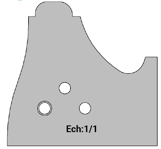 Jeu de 2 déflecteurs Rotoprofil   Bec de Corbin + Plate-bande doucine   pour P.O. O40.02MAN 